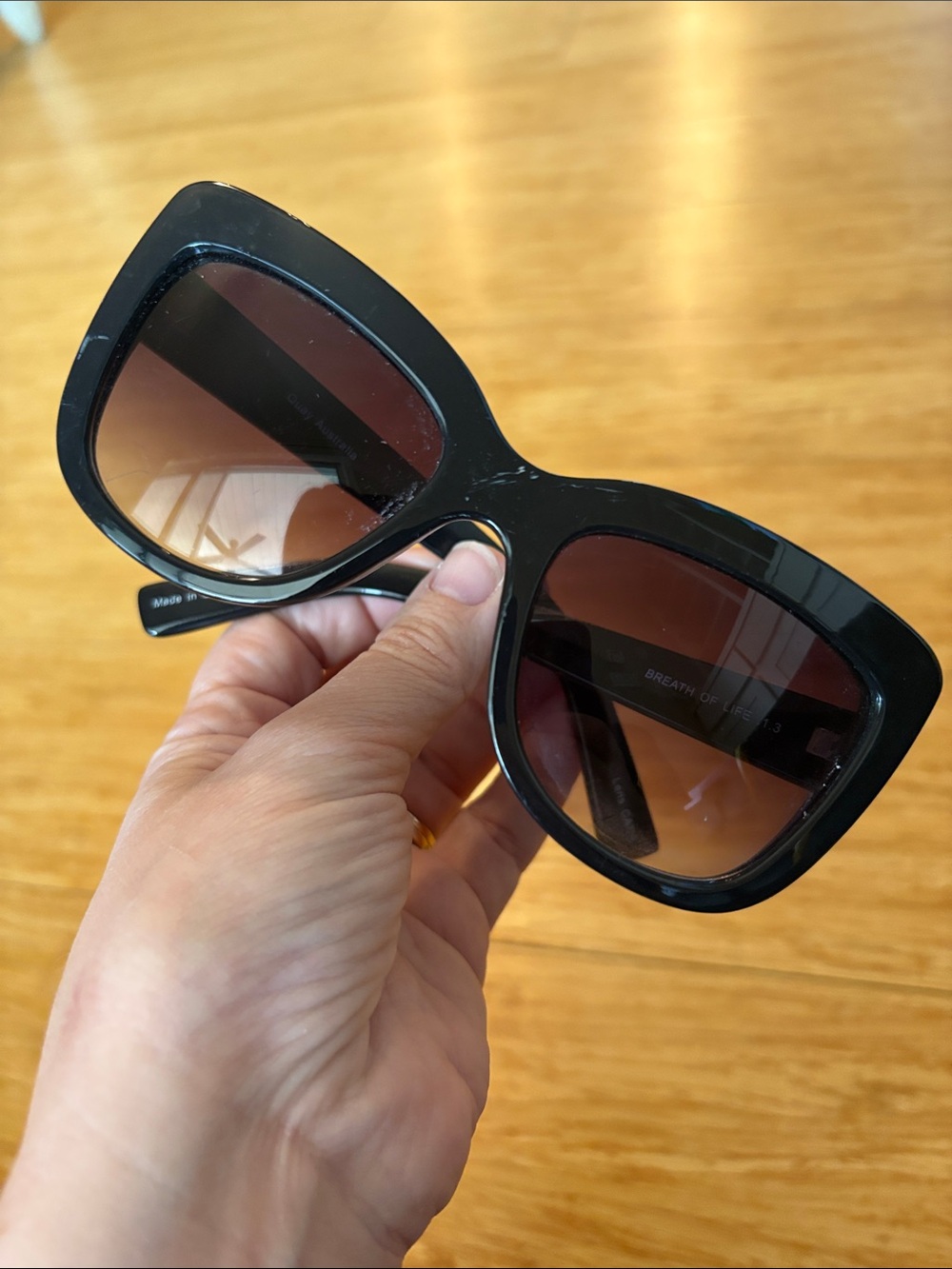 Quay Australia Breath of Life Black Oversized Cat Eye Sunglasses